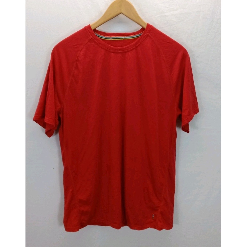Smartwool sport 150 Shirt Mens LG RED Merino Wool Outdoors short sleeve t shirt